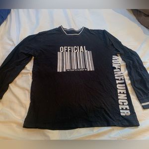 Black long sleeve shirt. Official non-influencer